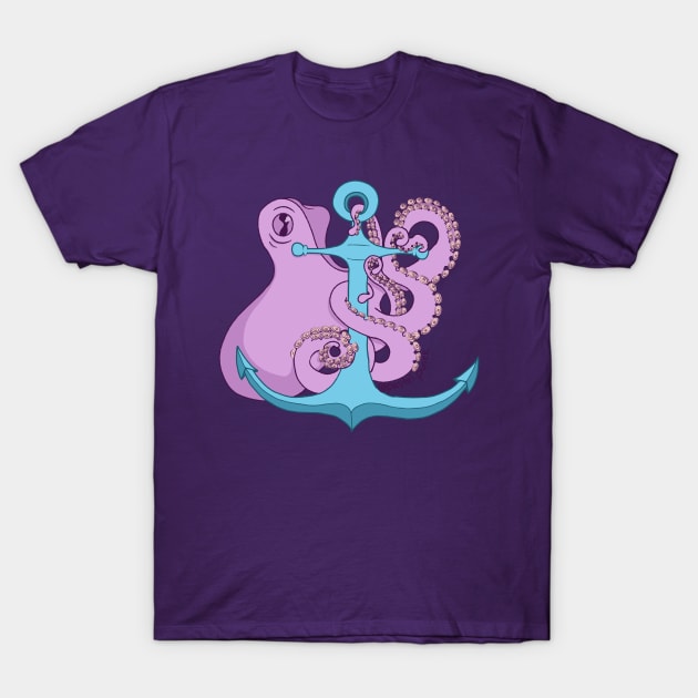 Purple Octopus and Anchor T-Shirt by Pastel.Punkk